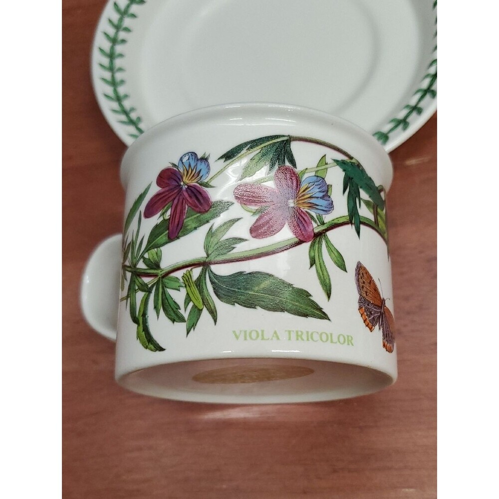 The Botanic Garden Heartsease Drum Cup Mug And Saucer 6 Oz